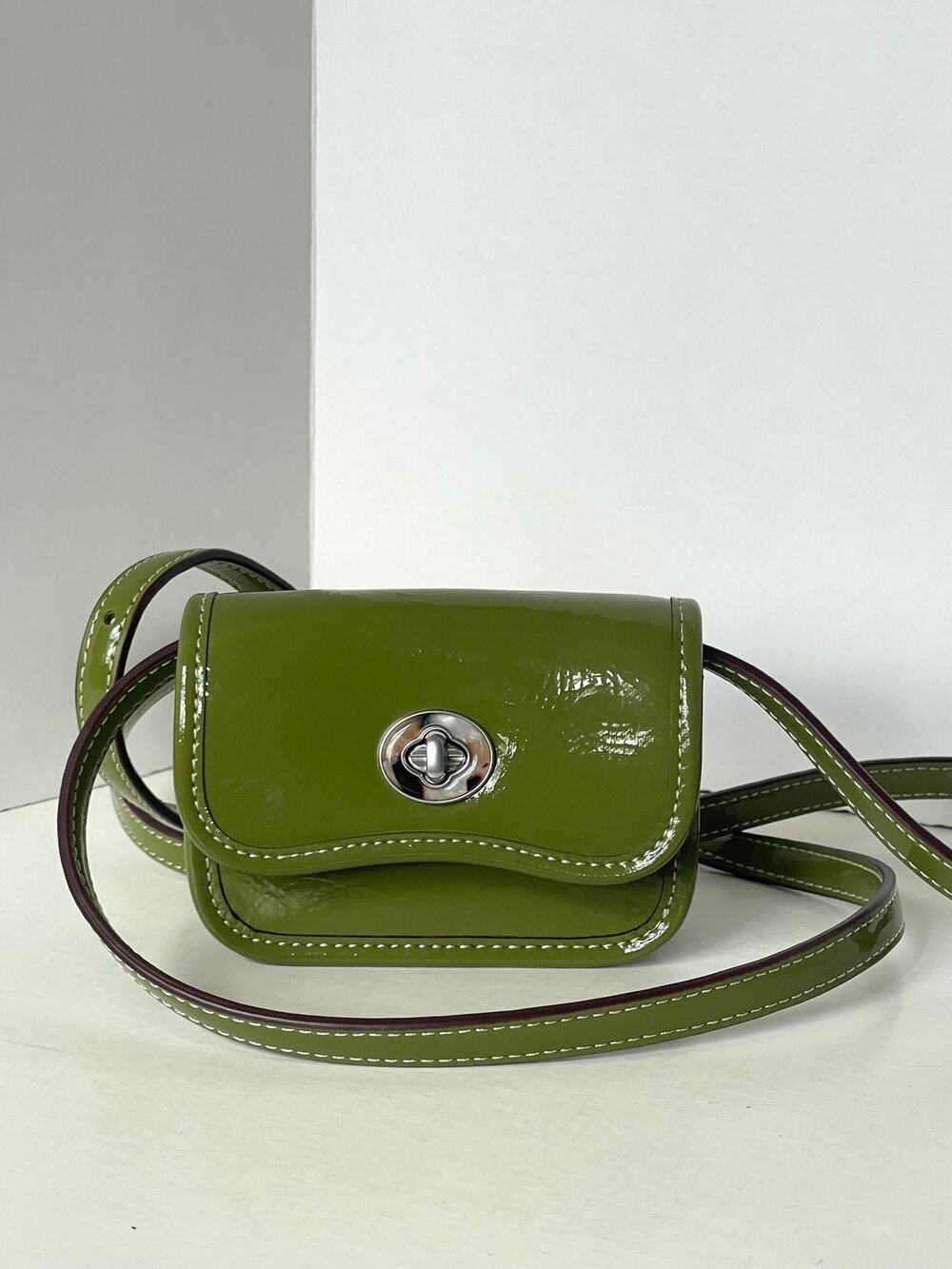 Coach Coachtopia Wavy Olive Patent Mini Crossbody CQ060